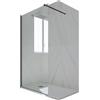 Forte Parete doccia Walk-in da 110 CM H 200 Vetro Trasparente Profilo Nero Matt in pvc mod. Kolors
