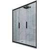 Forte Porta doccia scorrevole 170 CM H 200 Vetro Trasparente Profilo Nero Matt mod. Glam