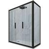 Forte Box doccia 2 ante scorrevoli 70x170 CM H 200 Vetro Trasparente Profilo Nero Matt mod. Glam Duo