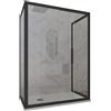 Forte Box doccia 3 lati 70x100x70 CM H 200 Vetro Trasparente Profilo Nero Matt mod. Deco Trio