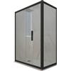 Forte Box doccia scorrevole 90x170 CM H 200 Vetro Trasparente Profilo Nero Matt mod. Deco Duo