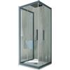 Forte Box doccia 3 lati scorrevole 90x100x90 CM H 200 Vetro Trasparente Profilo Blu Navy mod. Kolors Trio