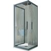 Forte Box doccia 3 lati scorrevole 80x110x80 CM H 200 Vetro Trasparente Profilo Blu Navy mod. Kolors Trio