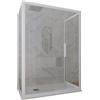 Forte Box doccia 3 lati 70x160x70 CM H 200 Vetro Trasparente Profilo Bianco mod. Glax 3 lati