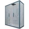 Forte Box doccia 2 ante scorrevoli 80x140 CM H 200 Vetro Trasparente Profilo Blu Navy mod. Glam Duo