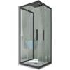Forte Box doccia 3 lati scorrevole 70x70x70 CM H 200 Vetro Trasparente Profilo Antracite mod. Kolors Trio