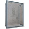 Forte Box doccia 3 lati 70x160x70 CM H 200 Vetro Trasparente Profilo Blu Navy mod. Deco Trio