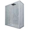 Forte Box doccia 2 ante scorrevoli 80x140 CM H 200 Vetro Trasparente Profilo Blu Vintage mod. Glam Duo
