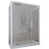 Forte Box doccia 3 lati 70x160x70 CM H 200 Vetro Trasparente Profilo Blu Vintage mod. Deco Trio