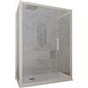 Forte Box doccia 3 lati 70x160x70 CM H 200 Vetro Trasparente Profilo Champagne mod. Deco Trio