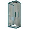 Forte Box doccia 3 lati scorrevole 75x90x75 CM H 200 Vetro Trasparente Profilo Verde Night Watch mod. Kolors Trio