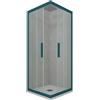 Forte Box doccia angolare scorrevole 90x100 CM H 200 Vetro Trasparente Profilo Verde Night Watch mod. Kolors