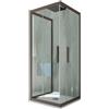 Forte Box doccia 3 lati scorrevole 90x100x90 CM H 200 Vetro Trasparente Profilo Chocolate mod. Kolors Trio