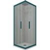 Forte Box doccia angolare scorrevole 70x90 CM H 200 Vetro Trasparente Profilo Verde Night Watch mod. Kolors