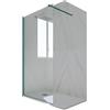 Forte Parete doccia Walk-in da 100 CM H 200 Vetro Trasparente Profilo Verde night watch in pvc mod. Kolors