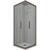 Forte Box doccia angolare scorrevole 80x110 CM H 200 Vetro Trasparente Profilo Chocolate mod. Kolors