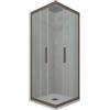 Forte Box doccia angolare scorrevole 80x90 CM H 200 Vetro Trasparente Profilo Chocolate mod. Kolors