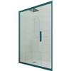 Forte Porta doccia scorrevole 140 CM H 200 Vetro Trasparente Profilo Verde night watch mod. Deco
