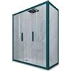 Forte Box doccia 2 ante scorrevoli 80x140 CM H 200 Vetro Trasparente Profilo Verde Night Watch mod. Glam Duo