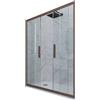Forte Porta doccia scorrevole 140 CM H 200 Vetro Trasparente Profilo Chocolate mod. Glam