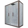 Forte Box doccia 2 ante scorrevoli 80x140 CM H 200 Vetro Trasparente Profilo Chocolate mod. Glam Duo