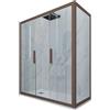 Forte Box doccia 2 ante scorrevoli 70x140 CM H 200 Vetro Trasparente Profilo Chocolate mod. Glam Duo