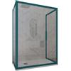Forte Box doccia 3 lati 70x160x70 CM H 200 Vetro Trasparente Profilo Verde Night Watch mod. Deco Trio