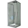 Forte Box doccia 3 lati scorrevole 90x100x90 CM H 200 Vetro Trasparente Profilo Silver mod. Kolors Trio