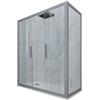 Forte Box doccia 2 ante scorrevoli 80x140 CM H 200 Vetro Trasparente Profilo Silver mod. Glam Duo