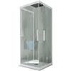 Forte Box doccia 3 lati scorrevole 90x100x90 CM H 200 Vetro Trasparente Profilo Bianco Matt mod. Kolors Trio