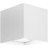 Shot Applique led quadrata da parete con fascio regolabile colore bianco mod. Marbella