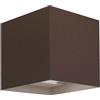 Shot Applique led da parete a doppio fascio colore corten mod. Marbella squared