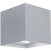 Shot Applique led da parete a doppio fascio colore grigio marina mod. Marbella squared