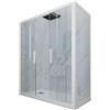 Forte Box doccia 2 ante scorrevoli 80x120 CM H 200 Vetro Trasparente Profilo Bianco Matt mod. Glam Duo