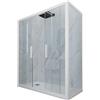 Forte Box doccia 2 ante scorrevoli 70x140 CM H 200 Vetro Trasparente Profilo Bianco Matt mod. Glam Duo