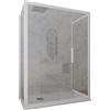 Forte Box doccia 3 lati 80x100x80 CM H 200 Vetro Trasparente Profilo Bianco Matt mod. Deco Trio