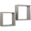 Sanitec Mensole a cubo da parete Set di 2 pz componibile colore Rovere grigio nuovo mod. Ginevra