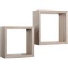 Sanitec Mensole a cubo da parete Set di 2 pz componibile colore Rovere sagerau mod. Ginevra