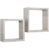 Sanitec Mensole a cubo da parete Set di 2 pz componibile colore Rovere grigio mod. Ginevra