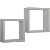 Sanitec Mensole a cubo da parete Set di 2 pz componibile colore Grigio sasso mod. Ginevra