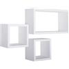 Sanitec Mensole a cubo da parete Set di 3 pz componibile colore Bianco mod. Tribù