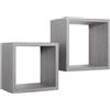 Sanitec Mensole a cubo da parete Set di 2 pz componibile colore Rovere grigio mod. Q-bis Maxi