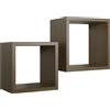 Sanitec Mensole a cubo da parete Set di 2 pz componibile colore Rovere tabacco mod. Q-bis Maxi