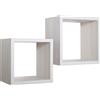 Sanitec Mensole a cubo da parete Set di 2 pz componibile colore Rovere sbiancato mod. Q-bis Maxi