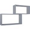 Sanitec Mensole da parete rettangolari Set di 2 pz colore Grigio mod. Bislungo