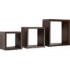 Sanitec Mensole a cubo da parete set di 3 pz componibile colore Wenge' mod. Rubic