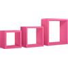 Sanitec Mensole a cubo da parete set di 3 pz componibile colore Fucsia mod. Rubic