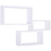 Sanitec Mensole da parete rettangolari set di 3 pz componibile colore Bianco mod. Trittico