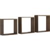 Sanitec Mensole a cubo da parete set di 3 pz componibile colore Rovere tabacco mod. InCubo Slim
