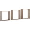 Sanitec Mensole a cubo da parete set di 3 pz componibile colore Rovere Sagerau mod. InCubo Slim
